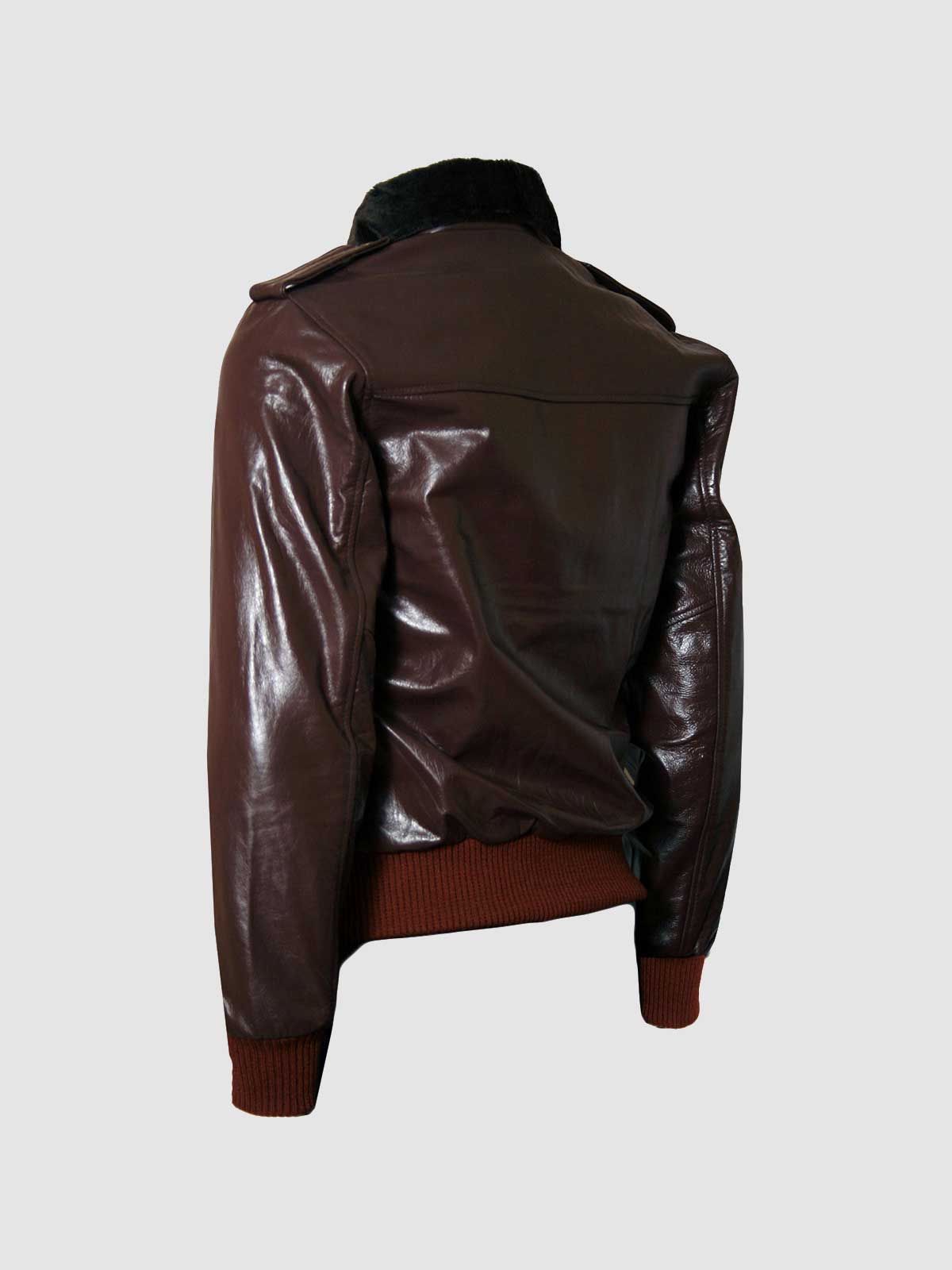 Men's Brown Bomber Leather Jacket – Casual Streetwear Style