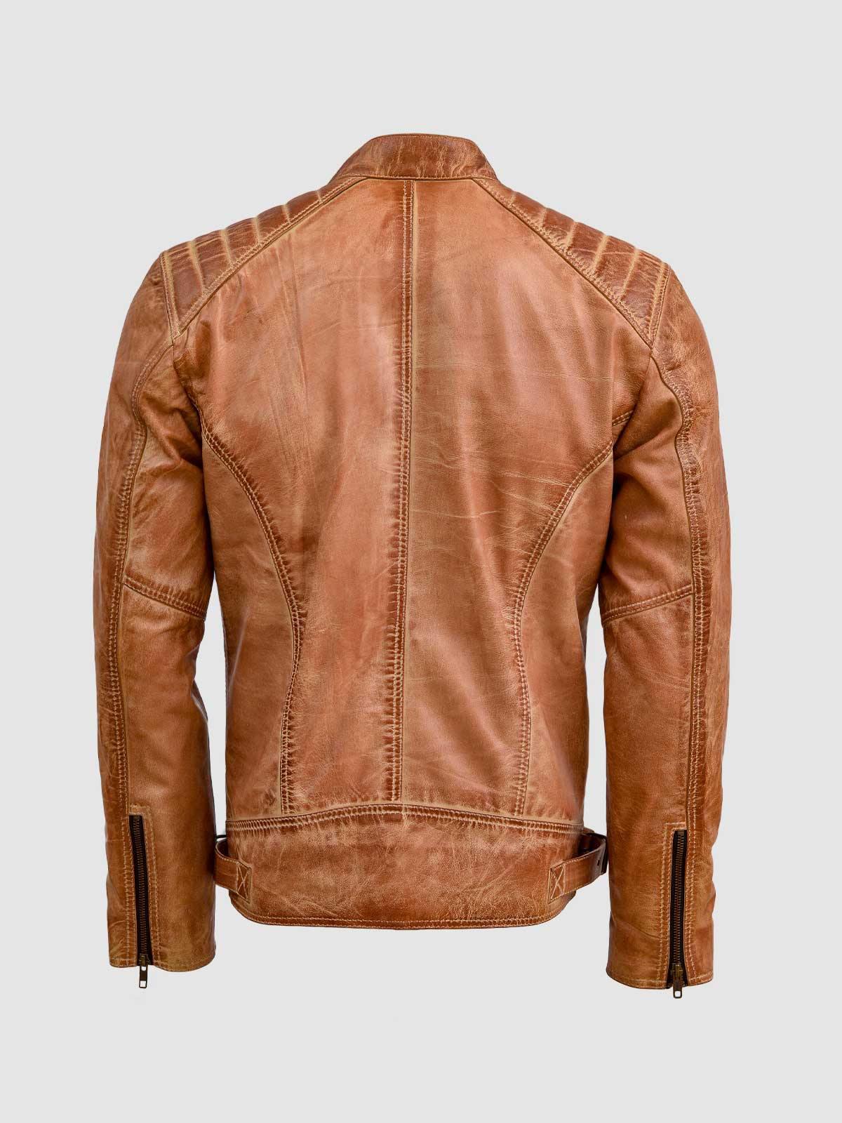 Men's Brown Leather Jacket – Classic Casual Style