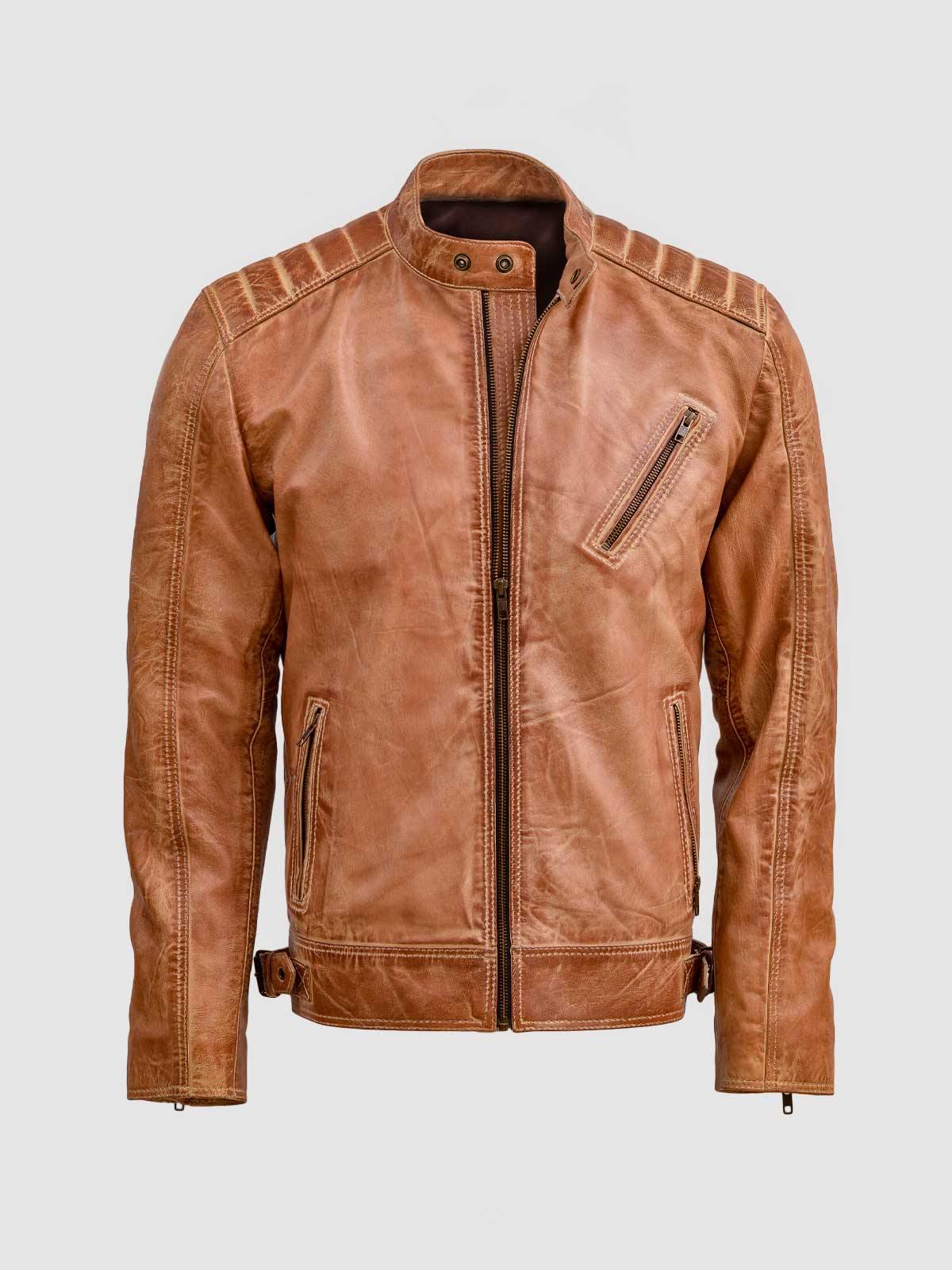 Men's Brown Leather Jacket – Classic Casual Style