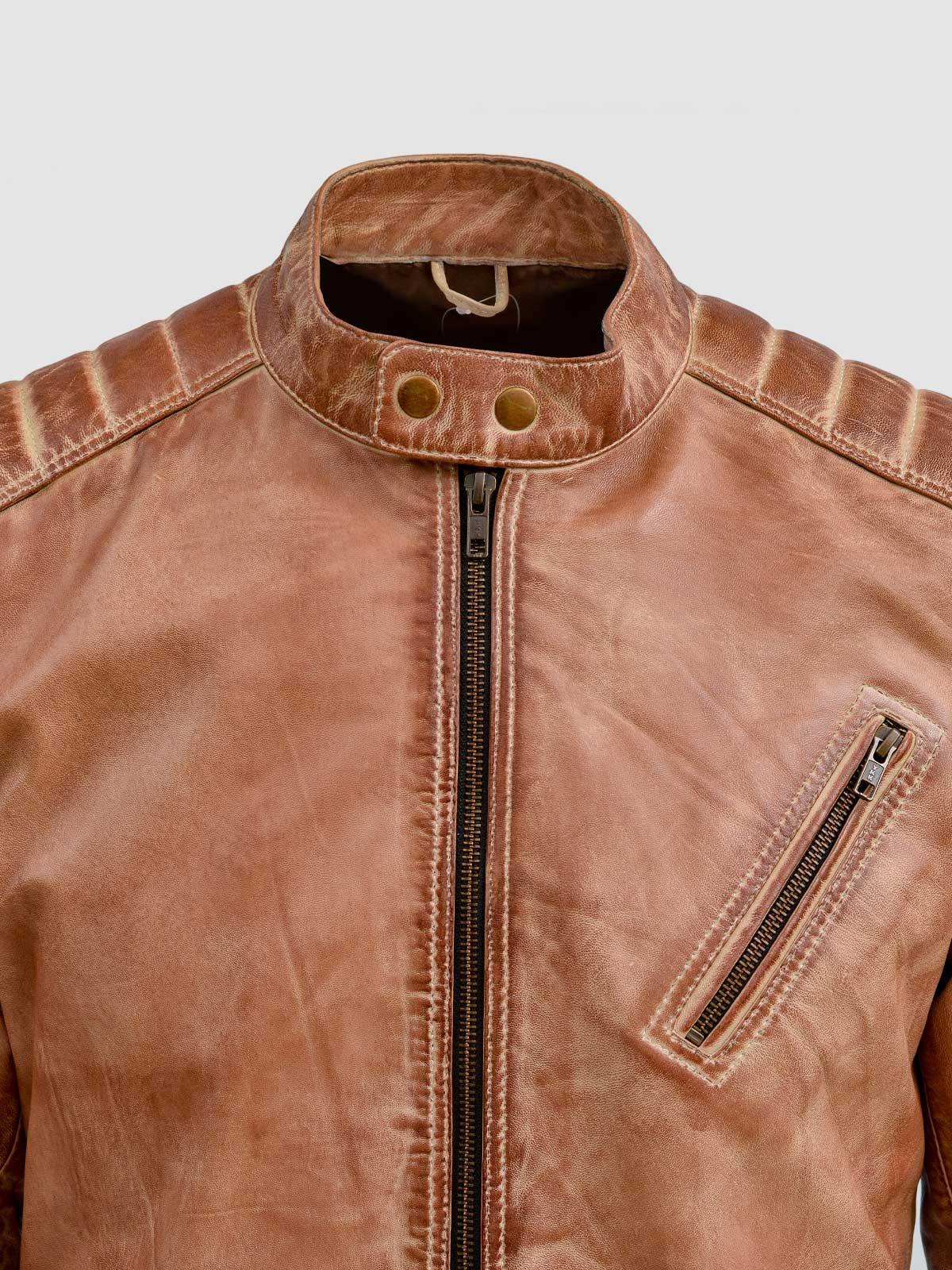 Men's Brown Leather Jacket – Classic Casual Style