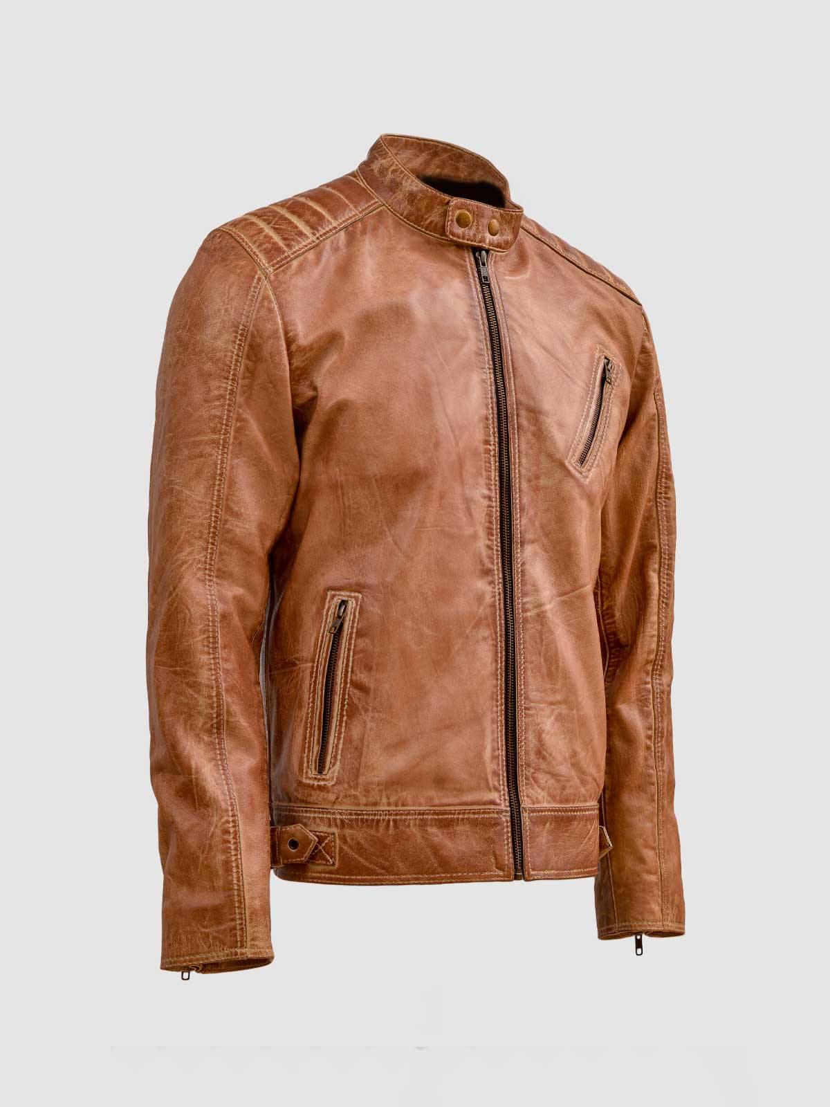 Men's Brown Leather Jacket – Classic Casual Style