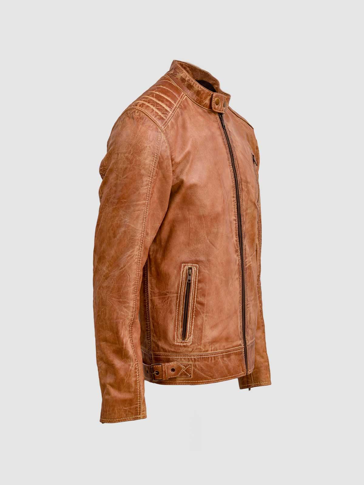 Men's Brown Leather Jacket – Classic Casual Style