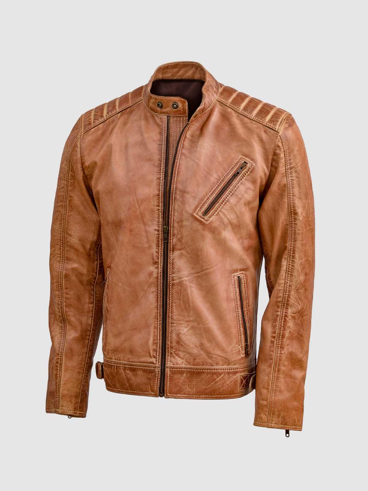 Men's Brown Leather Jacket – Classic Casual Style