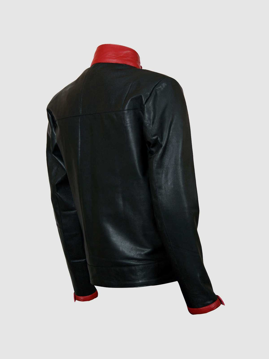 Men's Black & Red Biker Leather Jacket – Motorcycle Casual Style