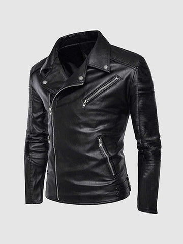Men's Biker Leather Jacket – Motorcycle Casual Style