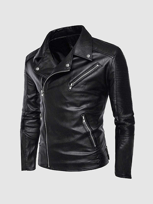 Men's Biker Leather Jacket – Motorcycle Casual Style