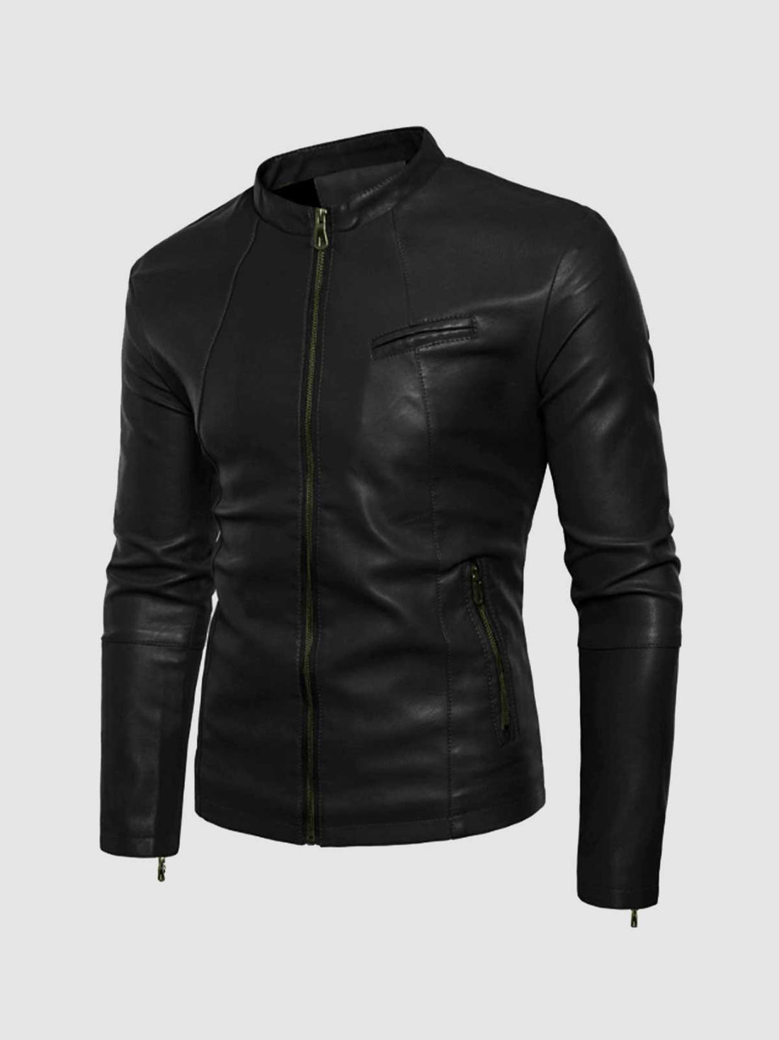 Men's Black Leather Jacket – Classic Slim Fit Style
