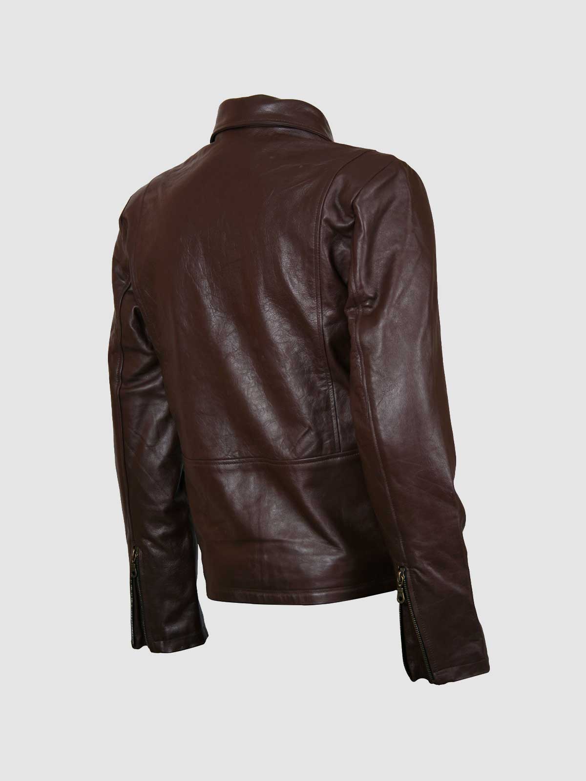 Men's Brown Leather Jacket – Classic Casual Style
