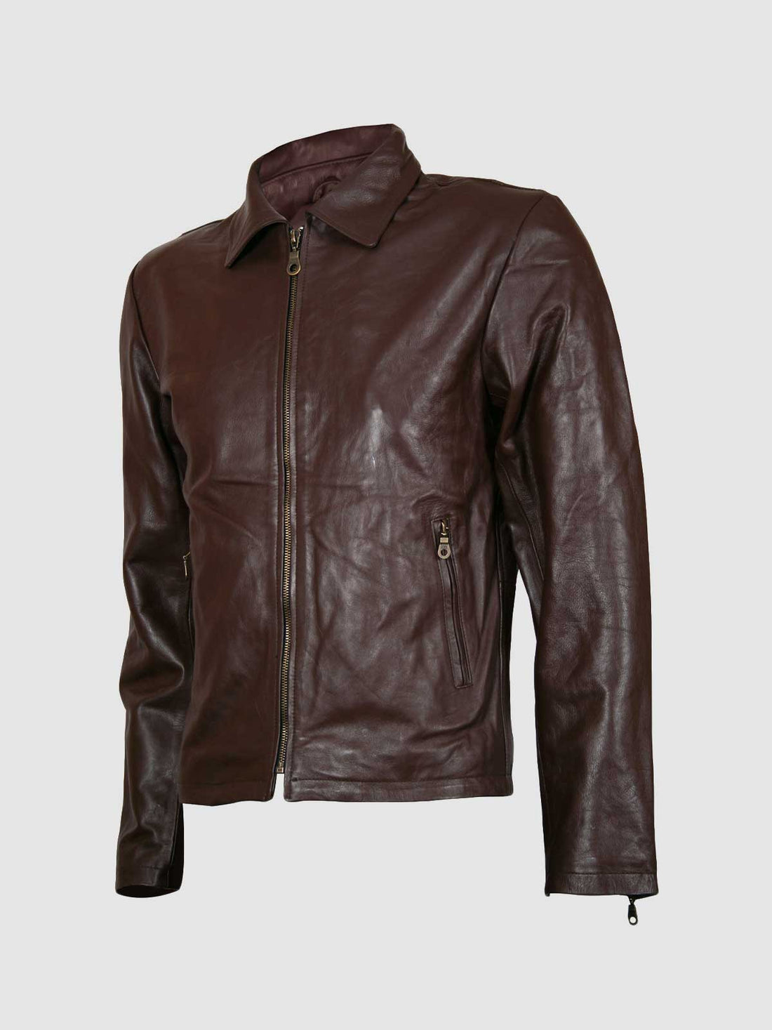 Men's Brown Leather Jacket – Classic Casual Style