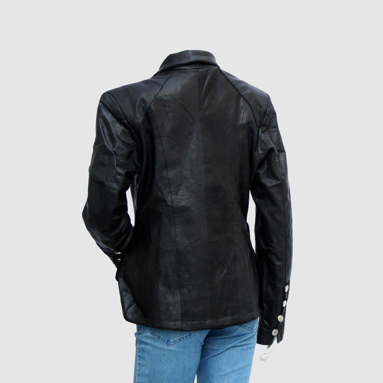 Women's Black Leather Jacket – Classic Casual Style