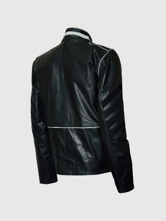 Men's Black Suede Leather Jacket – Casual Winter Style