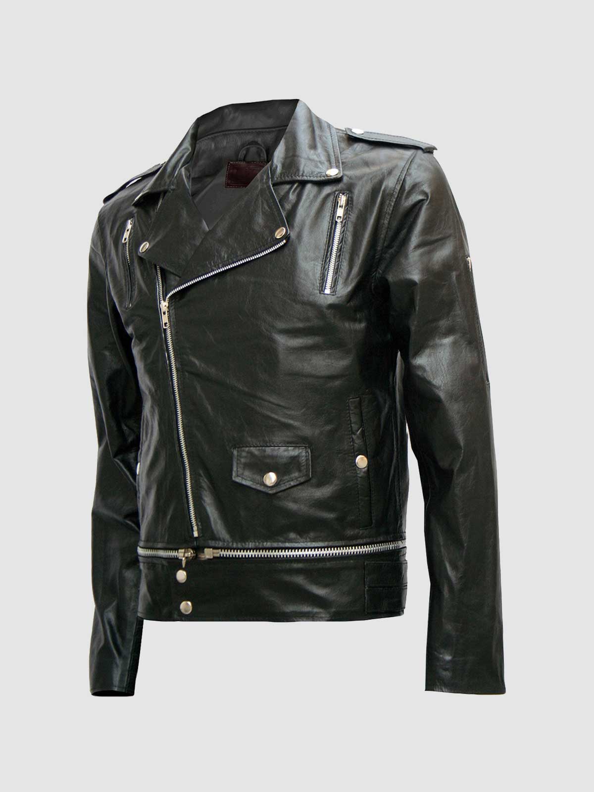 Men's Black Biker Leather Jacket – Motorcycle Casual Style