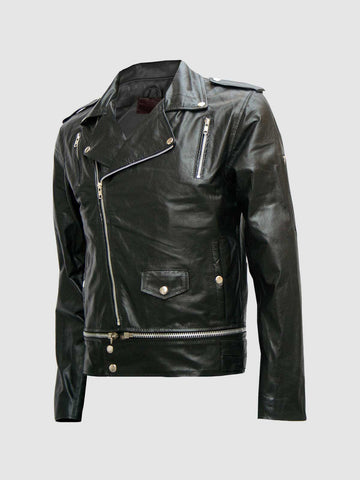 Men's Black Biker Leather Jacket – Motorcycle Casual Style