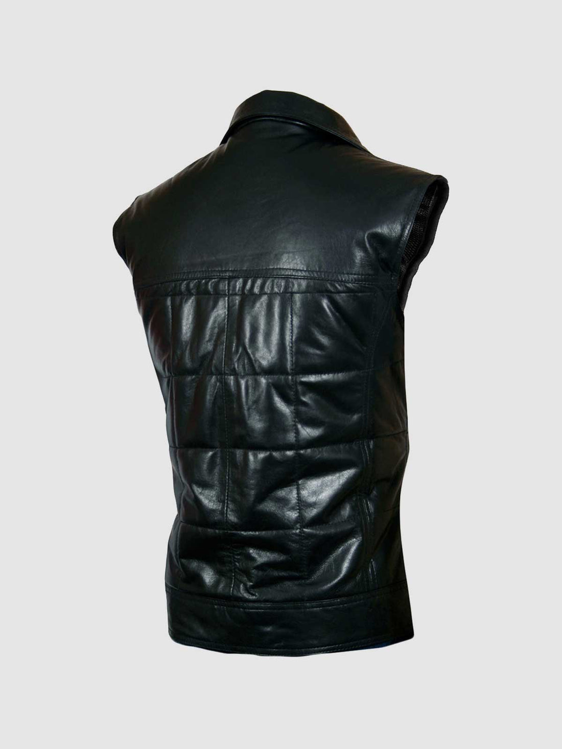 Men's Black Quilted Leather Jacket – Slim Fit Winter Style