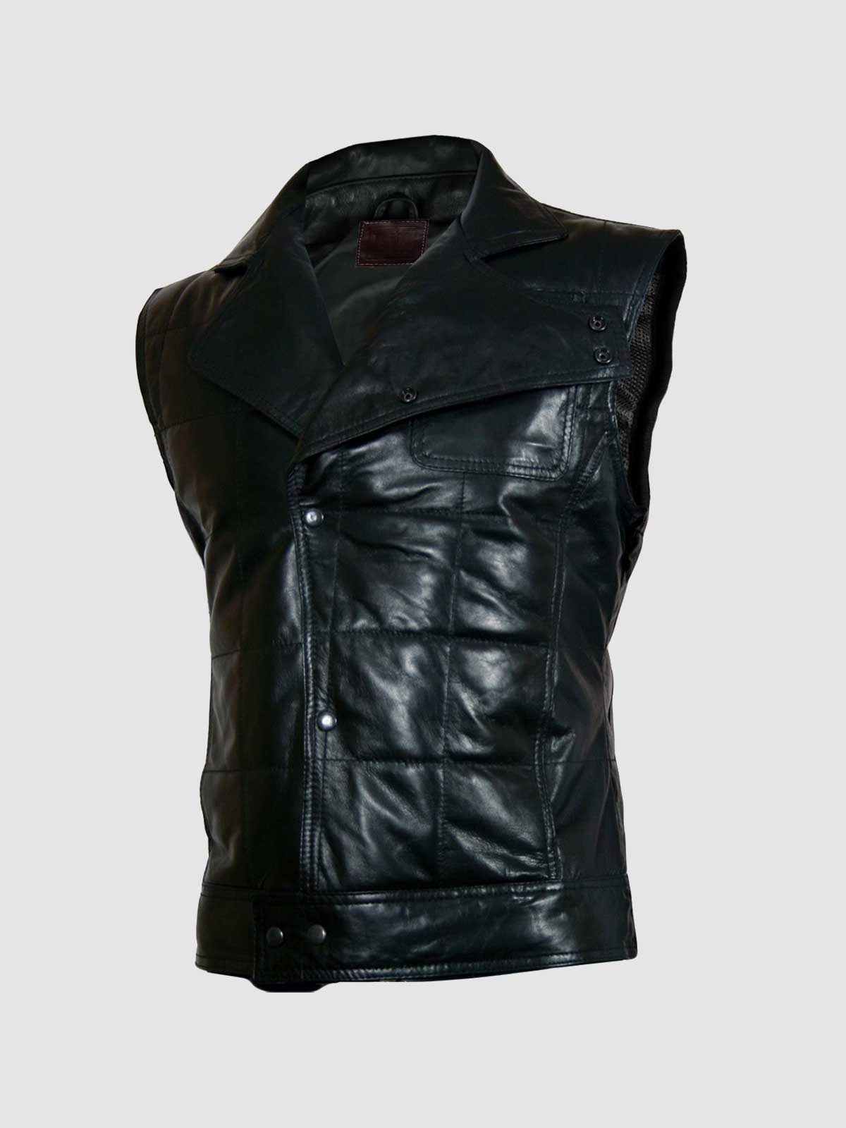 Men's Black Quilted Leather Jacket – Slim Fit Winter Style