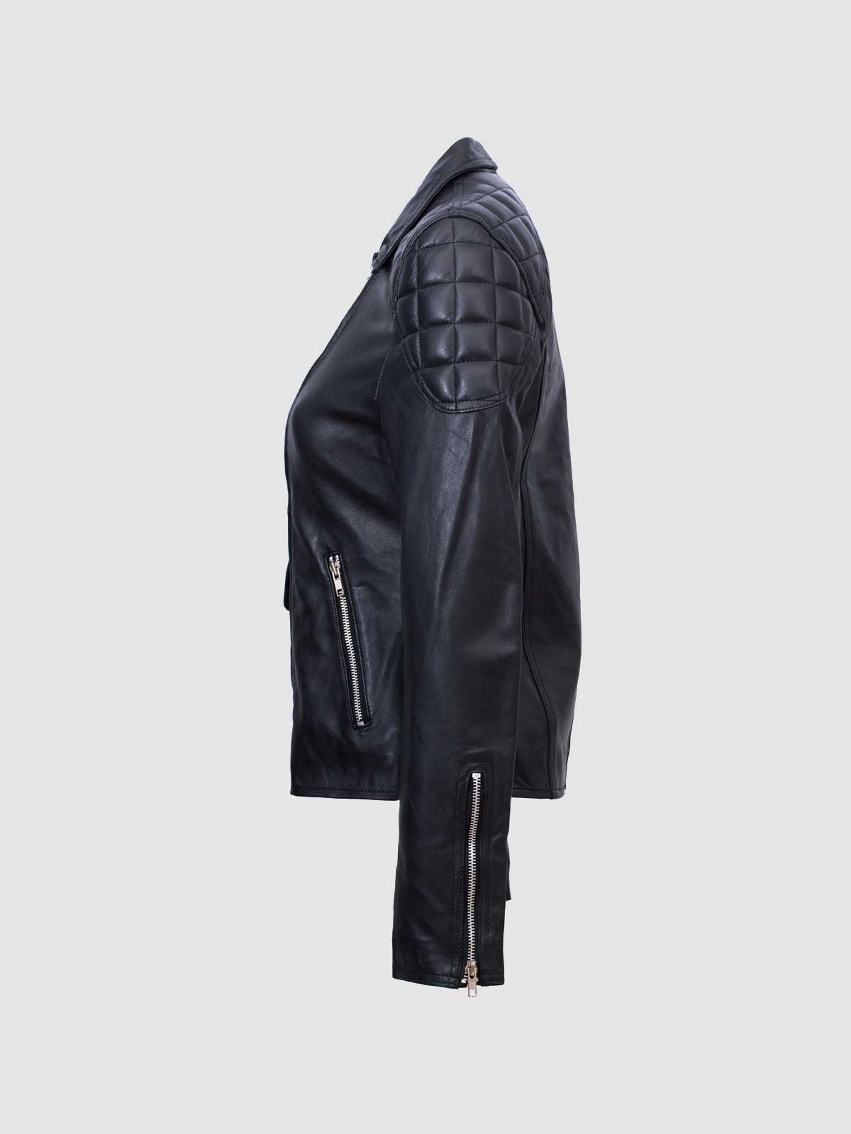 Women's Black Biker Leather Jacket – Motorcycle Casual Style
