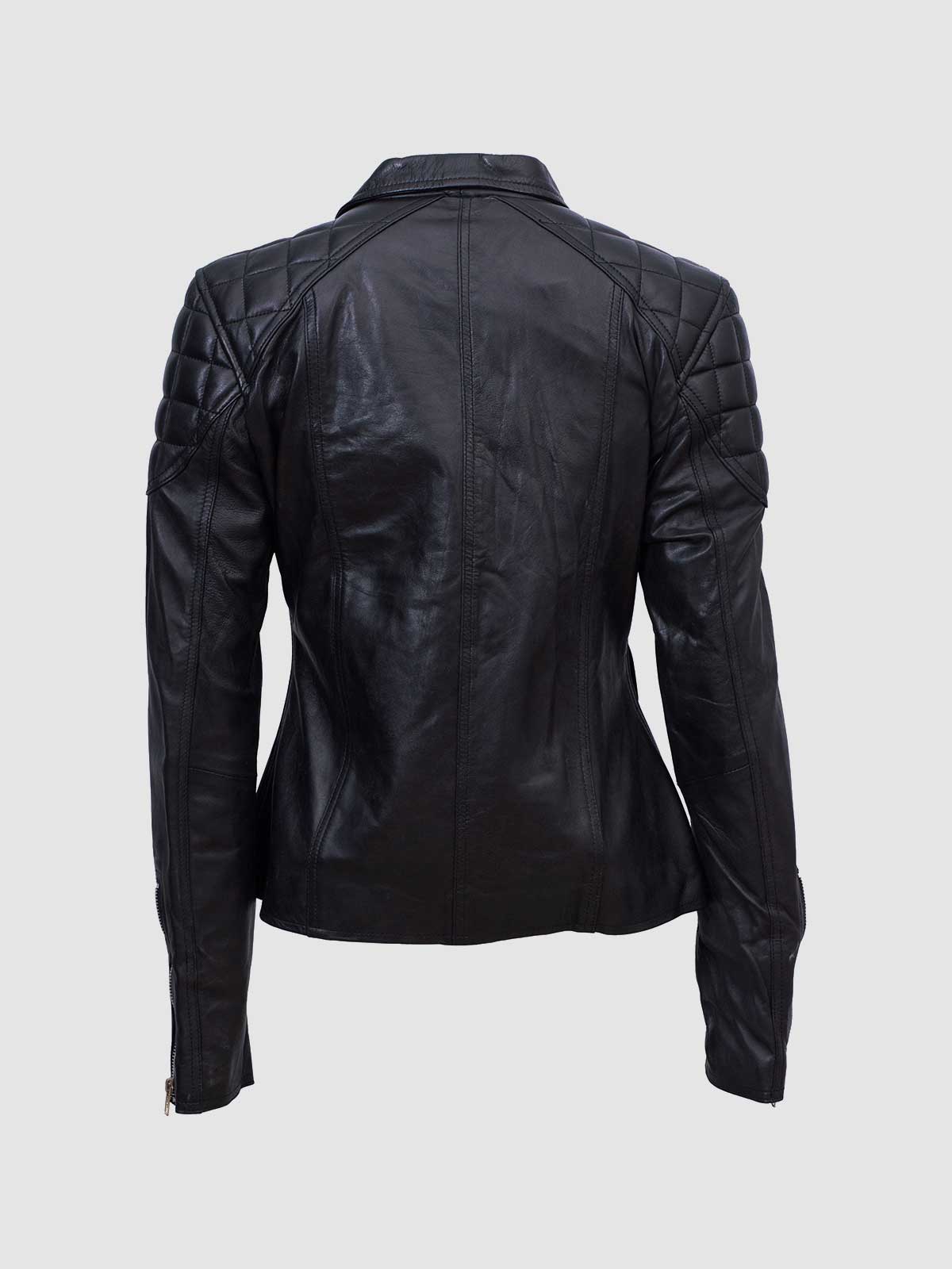 Women's Black Biker Leather Jacket – Motorcycle Casual Style