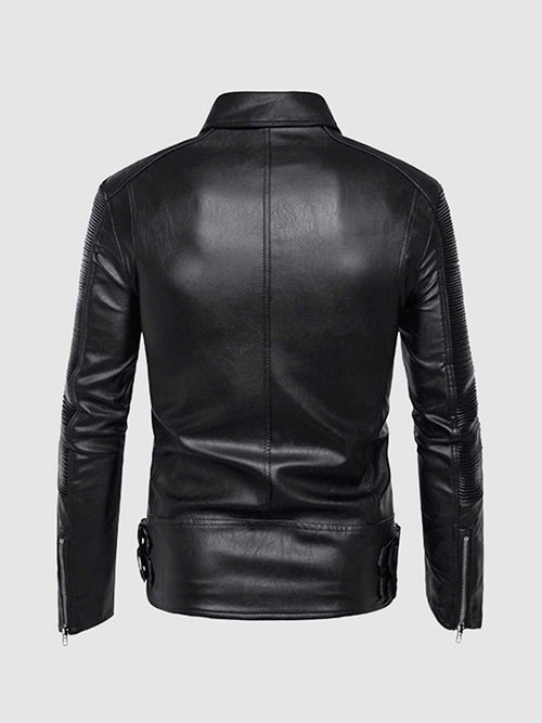 Men's Biker Leather Jacket – Motorcycle Casual Style