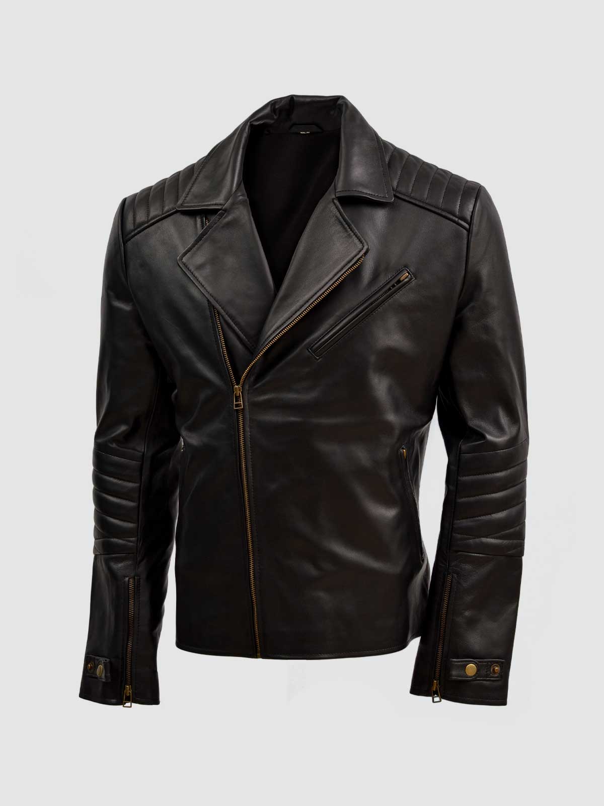 Men's Black Biker Leather Jacket – Motorcycle Casual Style
