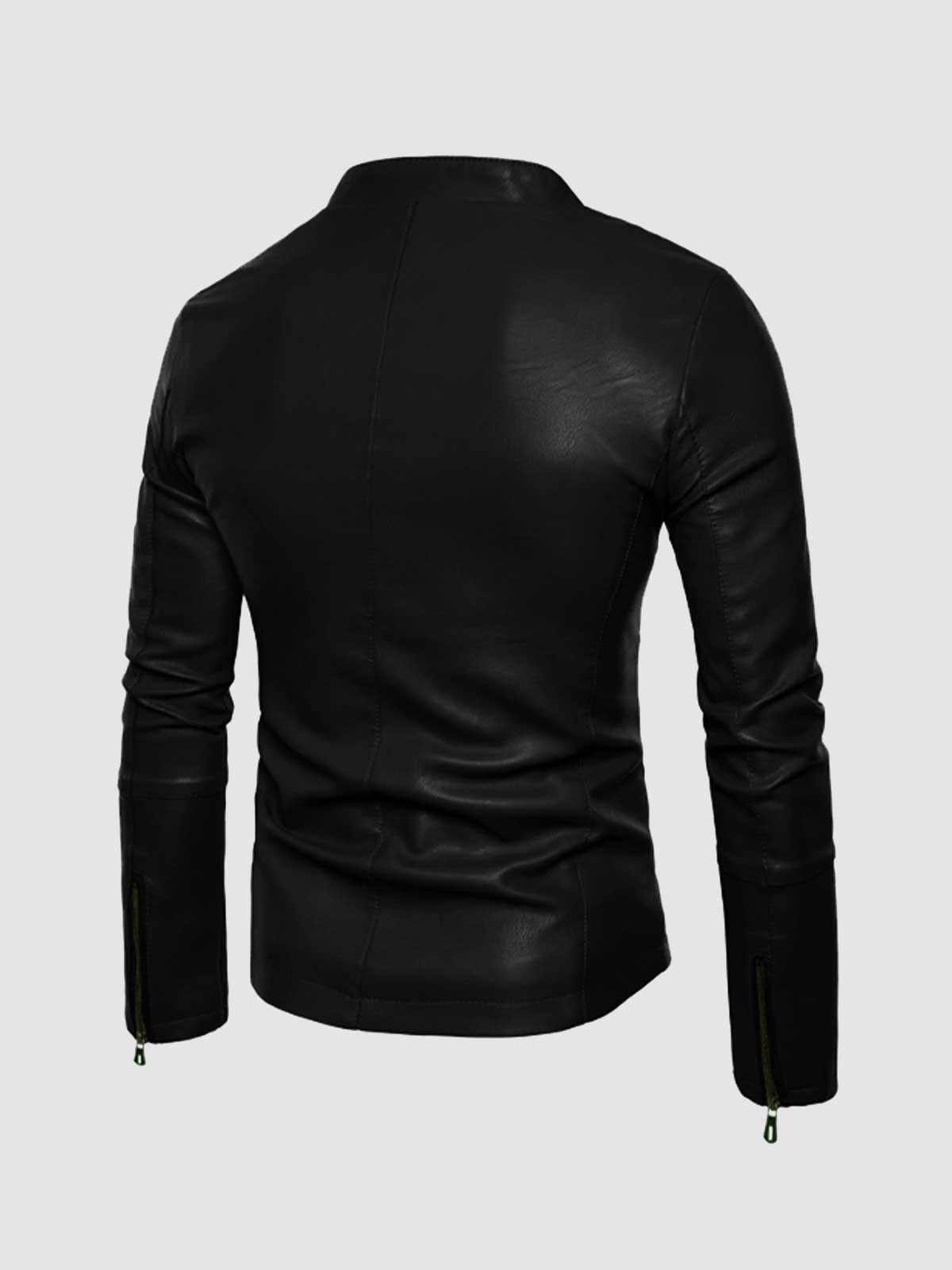 Men's Black Leather Jacket – Classic Slim Fit Style