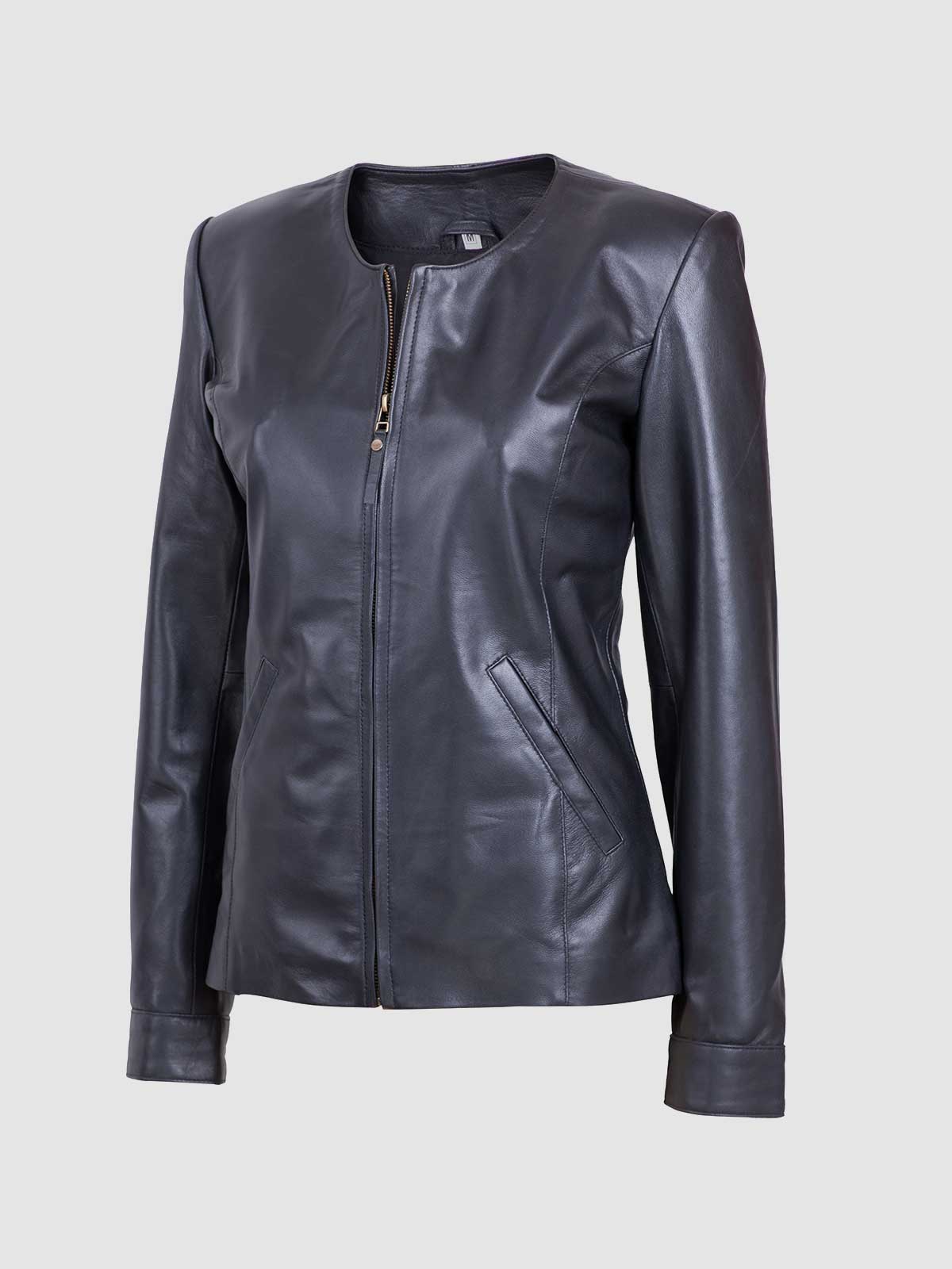 Women's Black Leather Jacket – Classic Casual Style
