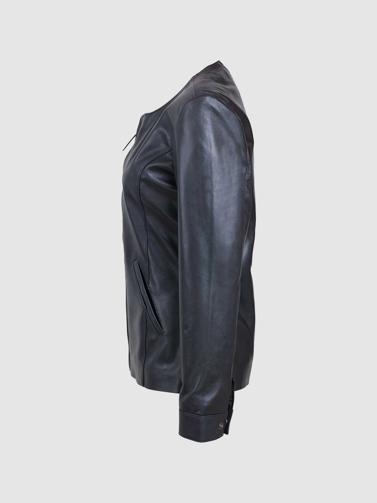 Women's Black Leather Jacket – Classic Casual Style