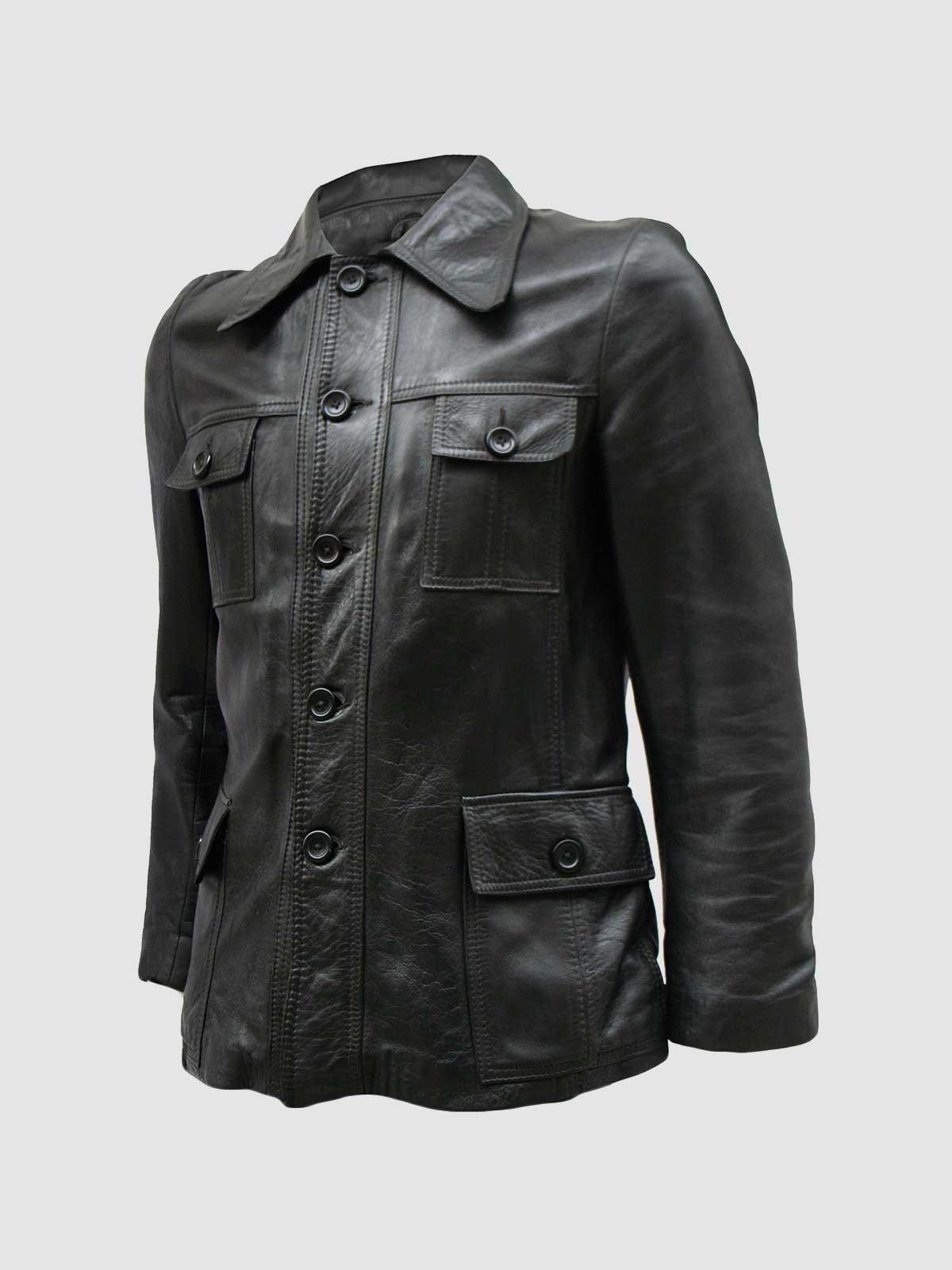 Men's Black Biker Leather Jacket – Motorcycle Casual Style