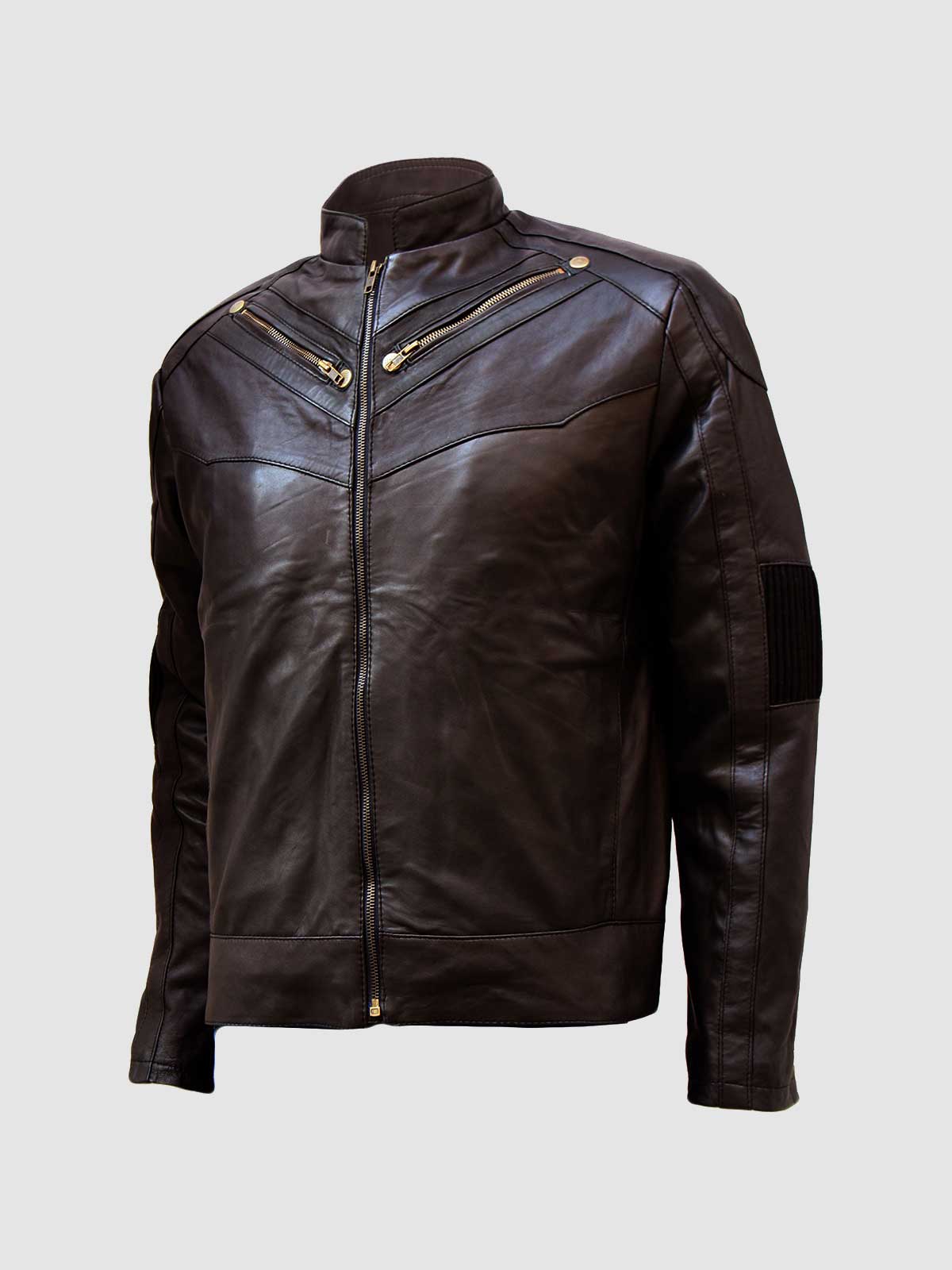 Men's Brown Leather Jacket – Classic Casual Style