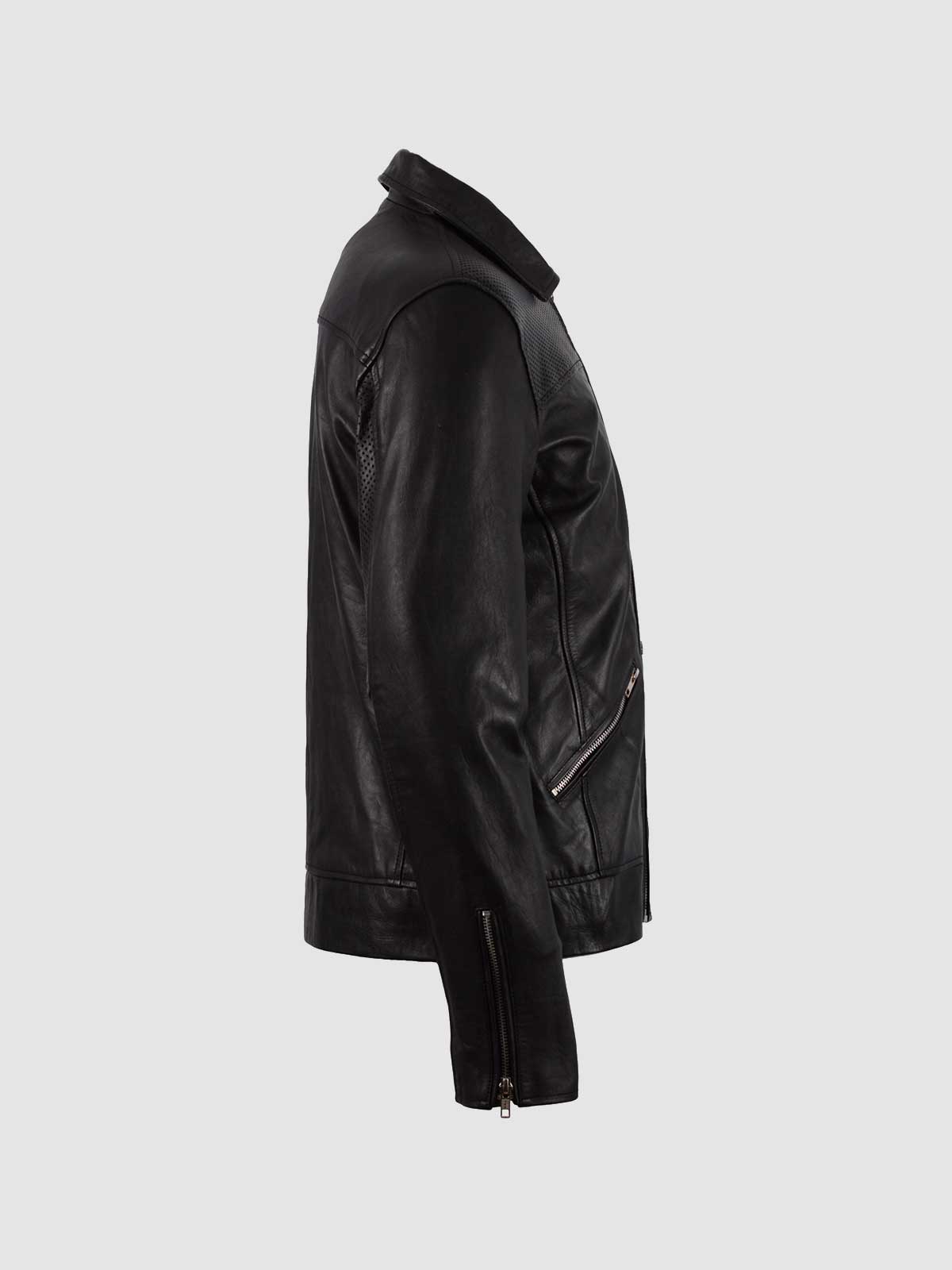 Men's Black Biker Leather Jacket – Motorcycle Casual Style