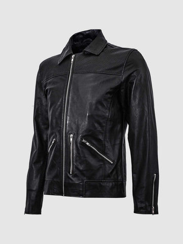 Men's Black Biker Leather Jacket – Motorcycle Casual Style