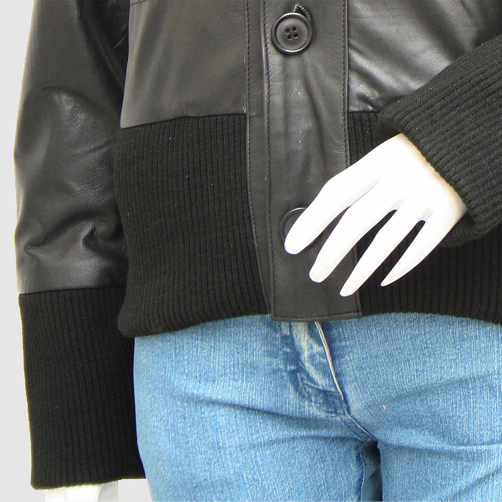 Women's Black Bomber Leather Jacket – Casual Streetwear Style