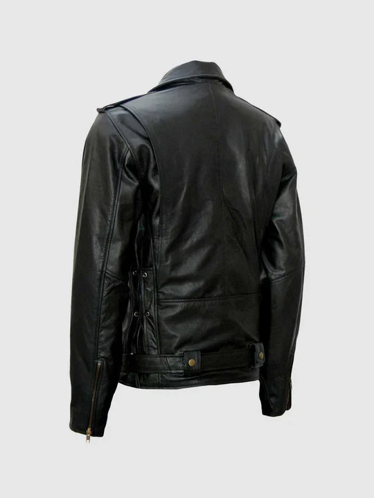 Men's Black Biker Leather Jacket – Motorcycle Casual Style