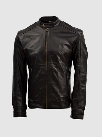 Men's Black Biker Leather Jacket – Motorcycle Casual Style