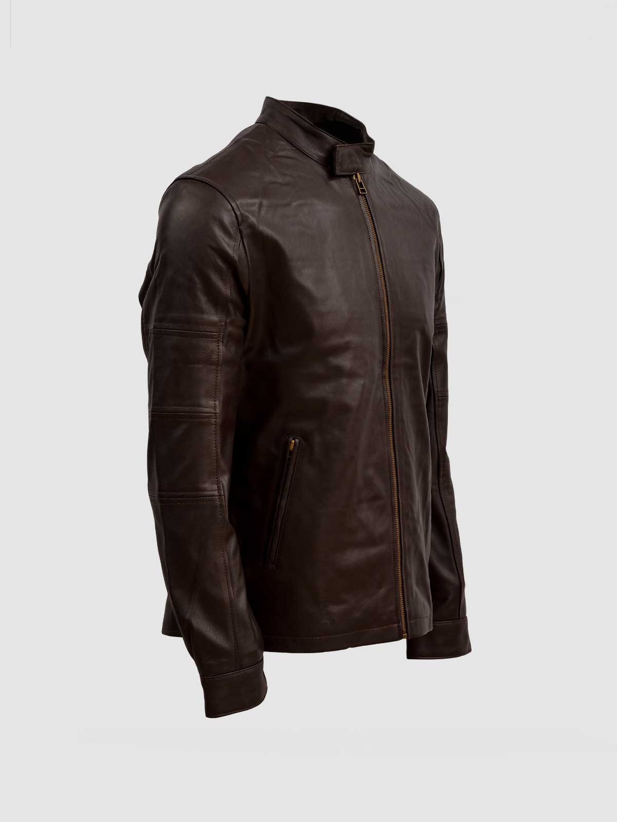 Men's Brown Biker Leather Jacket – Motorcycle Casual Style