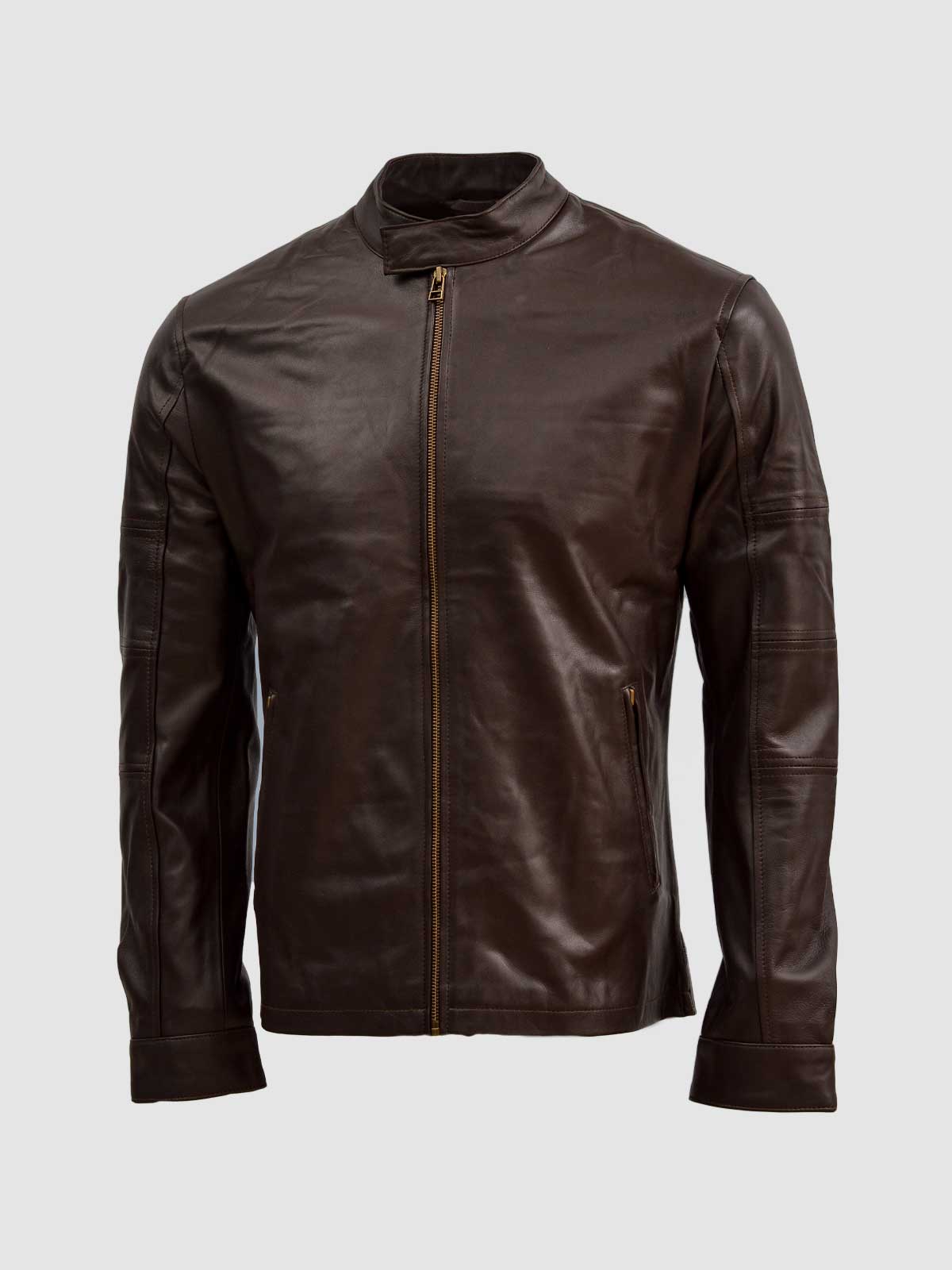 Men's Brown Biker Leather Jacket – Motorcycle Casual Style