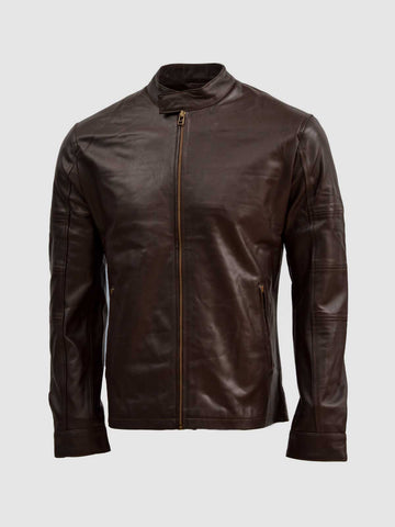 Men's Brown Biker Leather Jacket – Motorcycle Casual Style