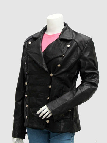 Women's Black Leather Jacket – Classic Casual Style