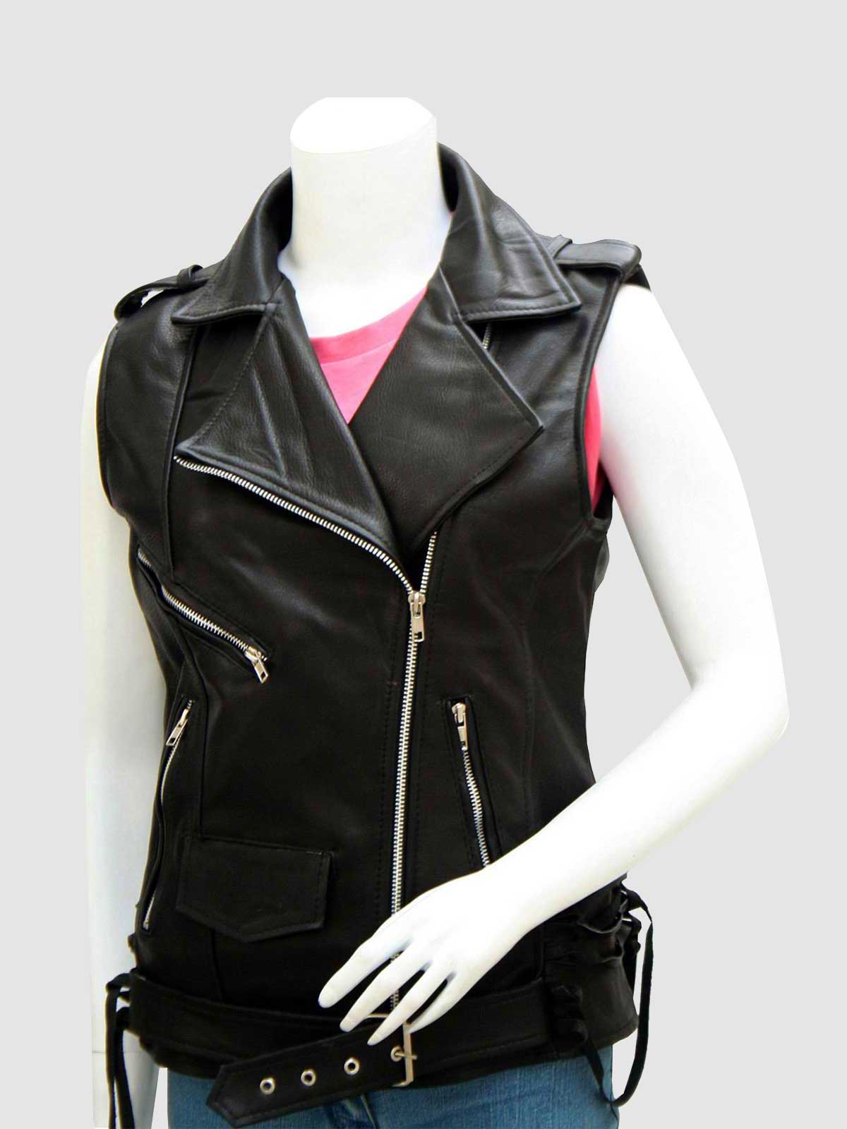 Women's Black Biker Leather Jacket – Motorcycle Casual Style